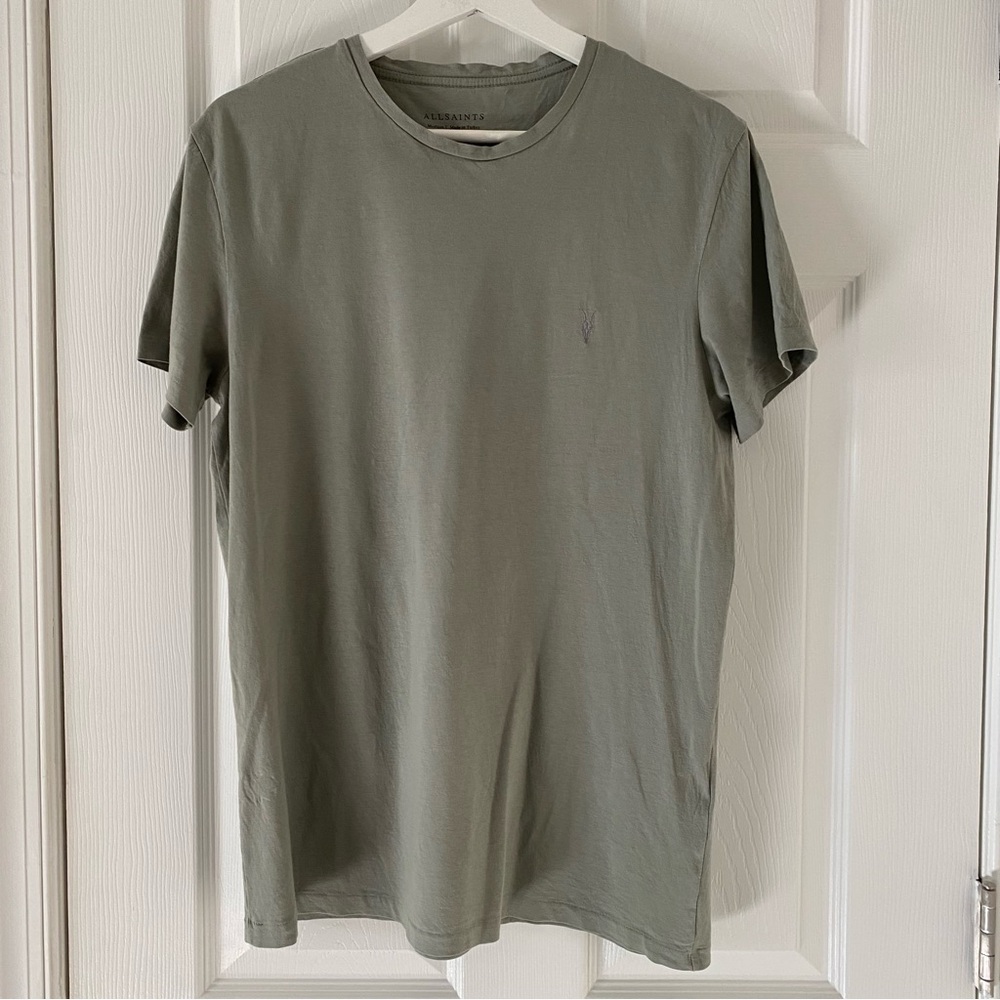 All Saints pastel sage cotton t-shirt men's size M